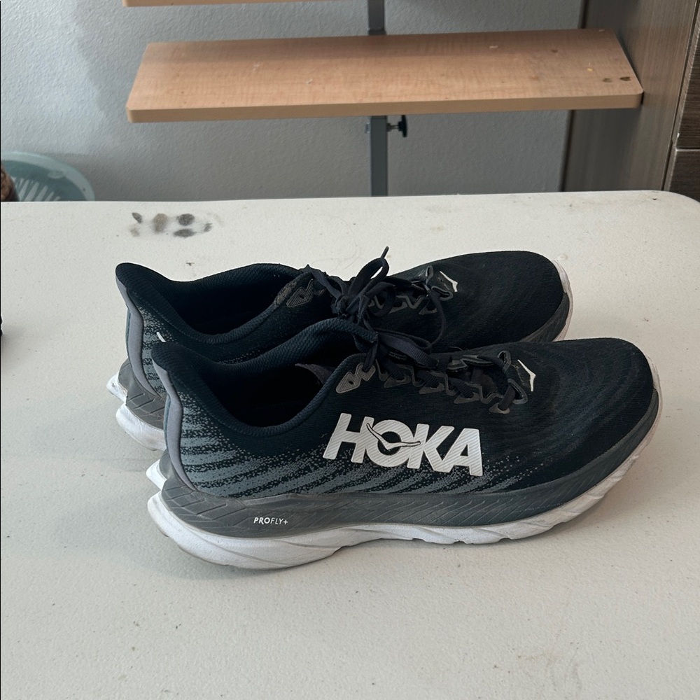 Hoka Black and Gray Athletic Shoes